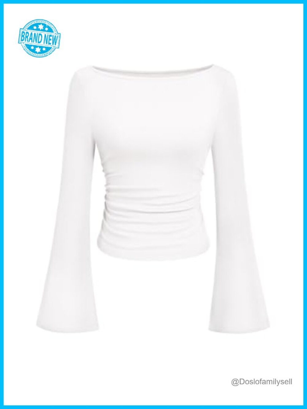 PRETTYGARDEN Womens Bell Long Sleeve Ribbed Knit Tops